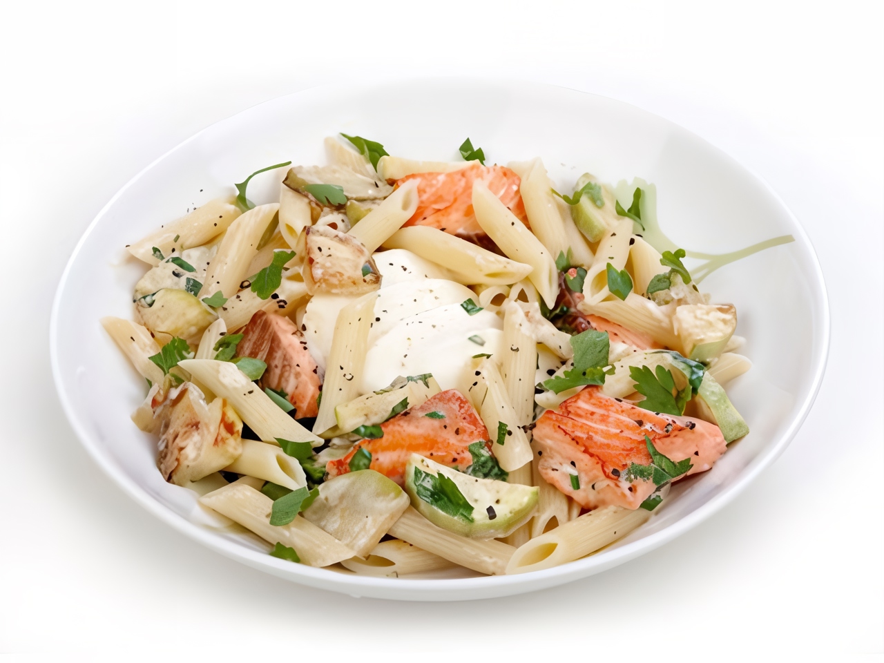 Penne with Trout and Mozzarella