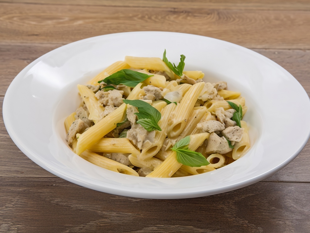 Penne with Sausages and Mustard