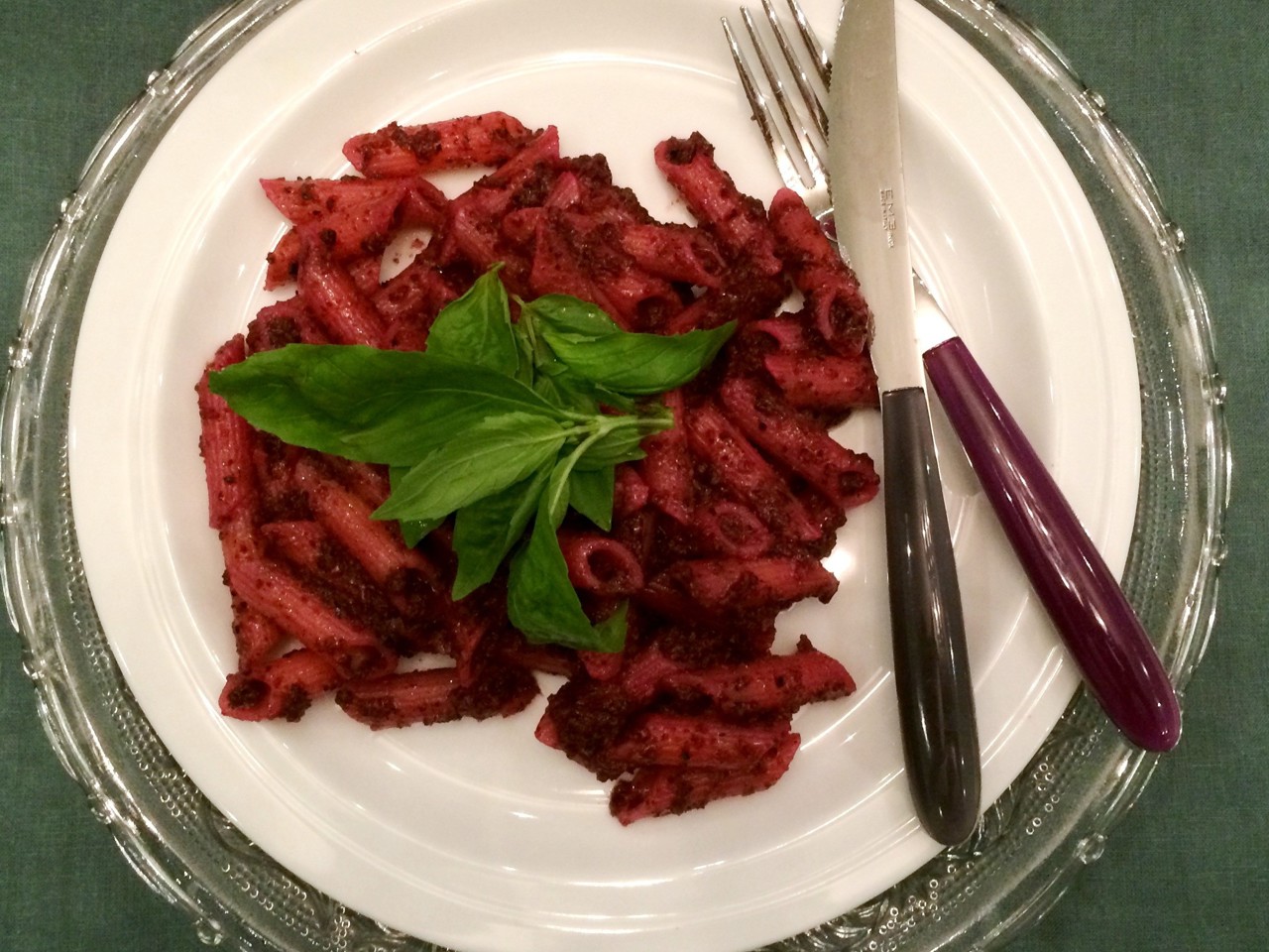 Penne with Beet Tapenade