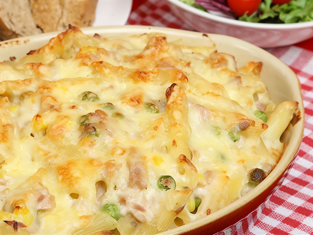 Baked Penne with Parmesan, Cream, and Prosciutto