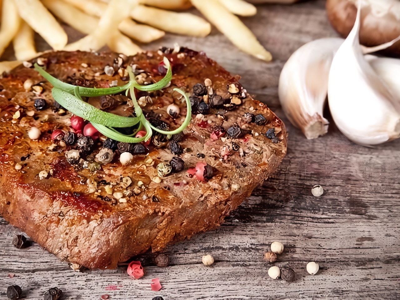 Pepper Steak with French Fries