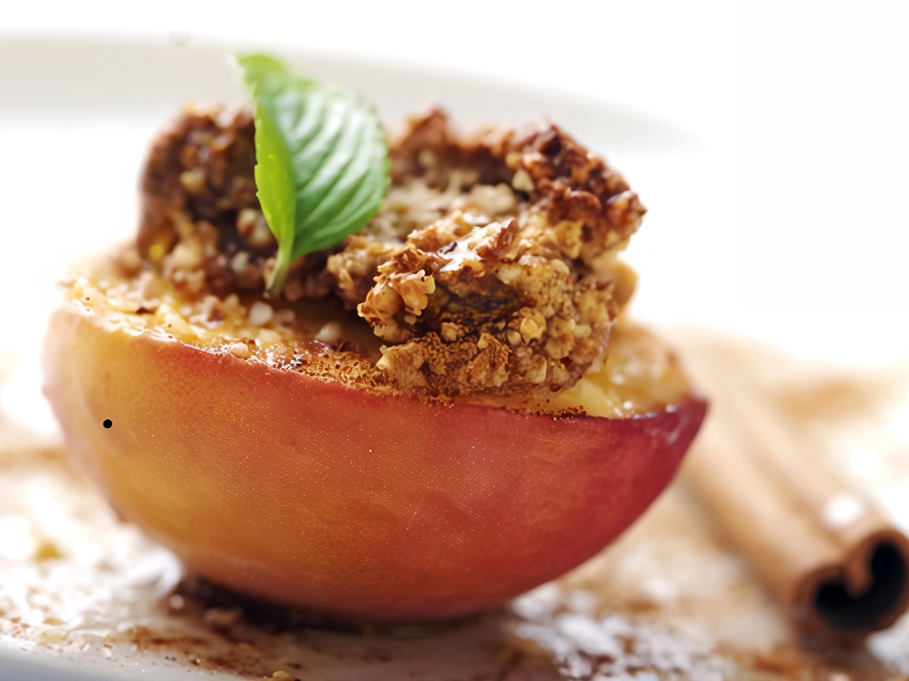 Grilled Peaches with Sour Cream Cream