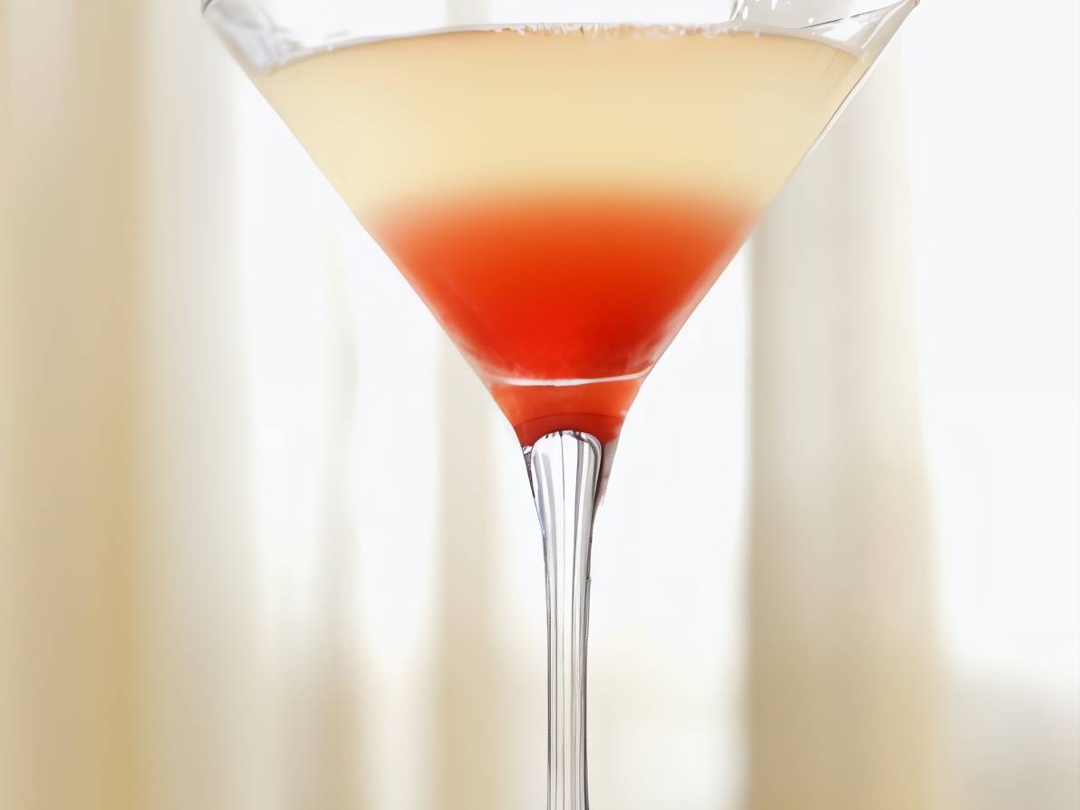 Peach Martini with Raspberry