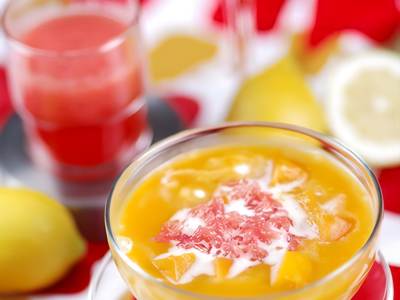 Peach Soup with Pine Nuts