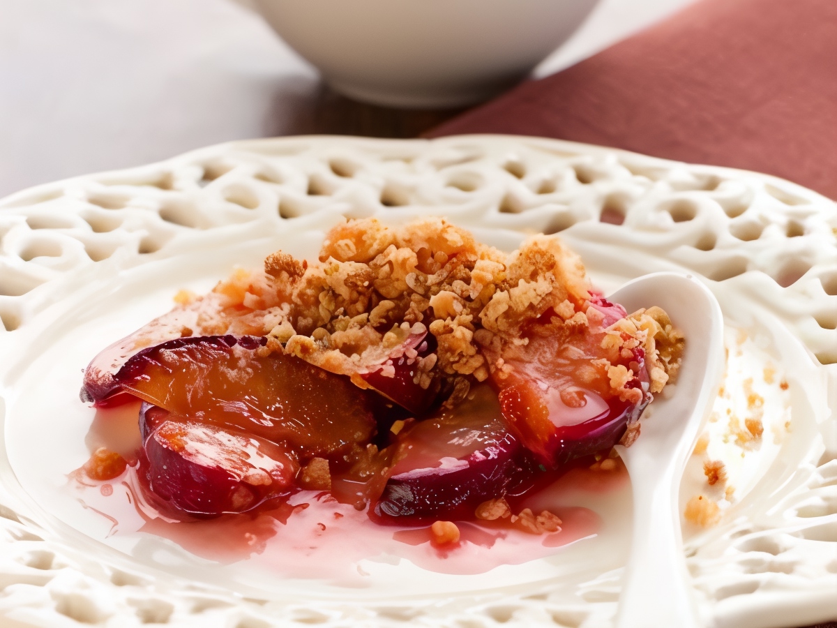 Peach and Blueberry Crumble