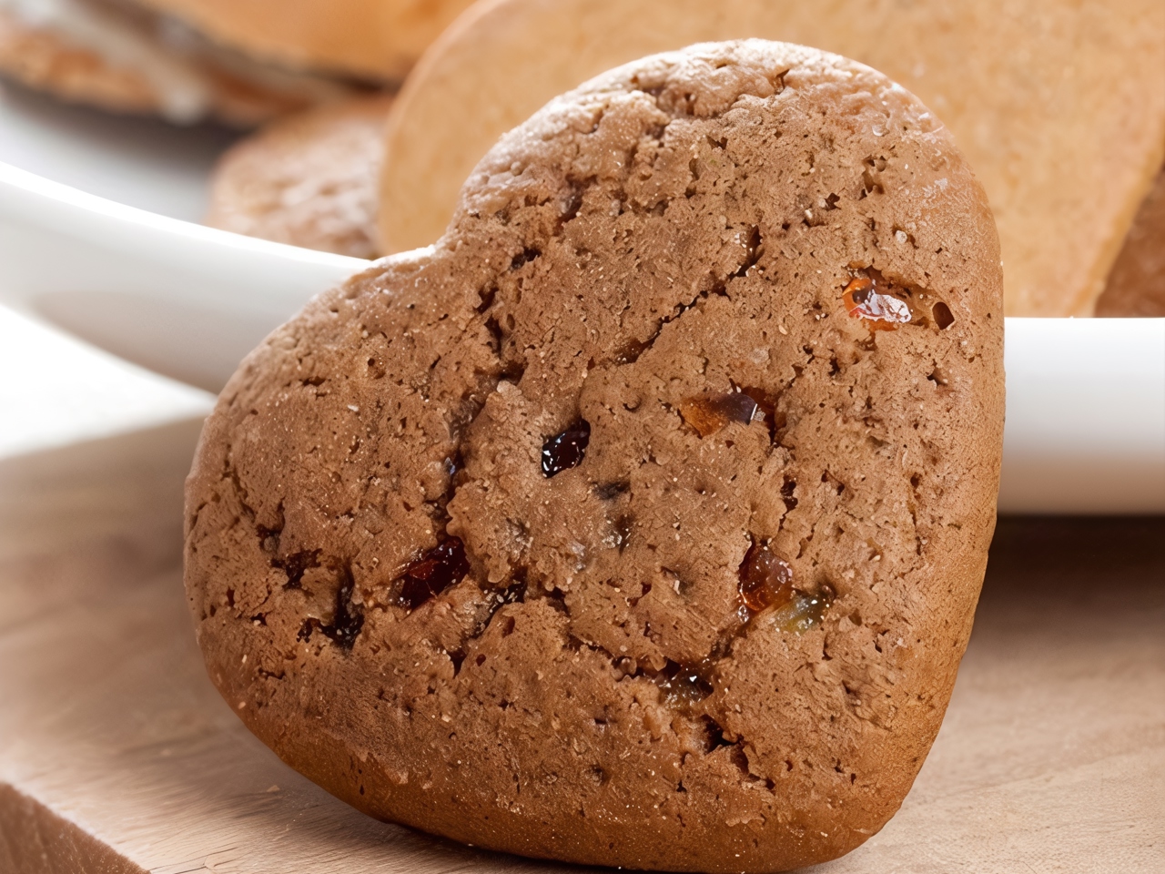 Shortbread Hearts with Candied Ginger and Chocolate