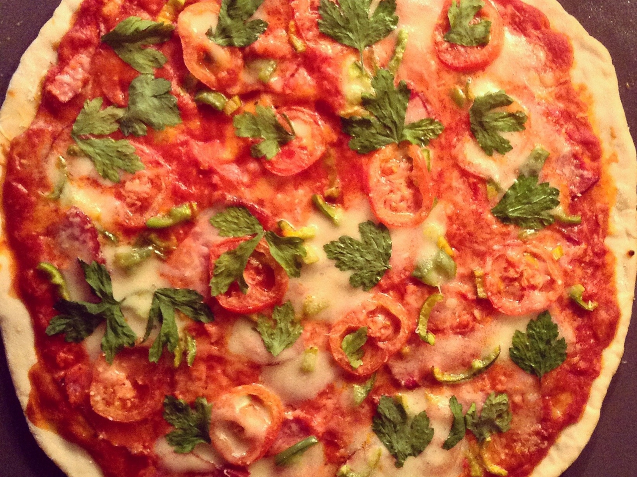 Pizza with Red Sauce and Beef