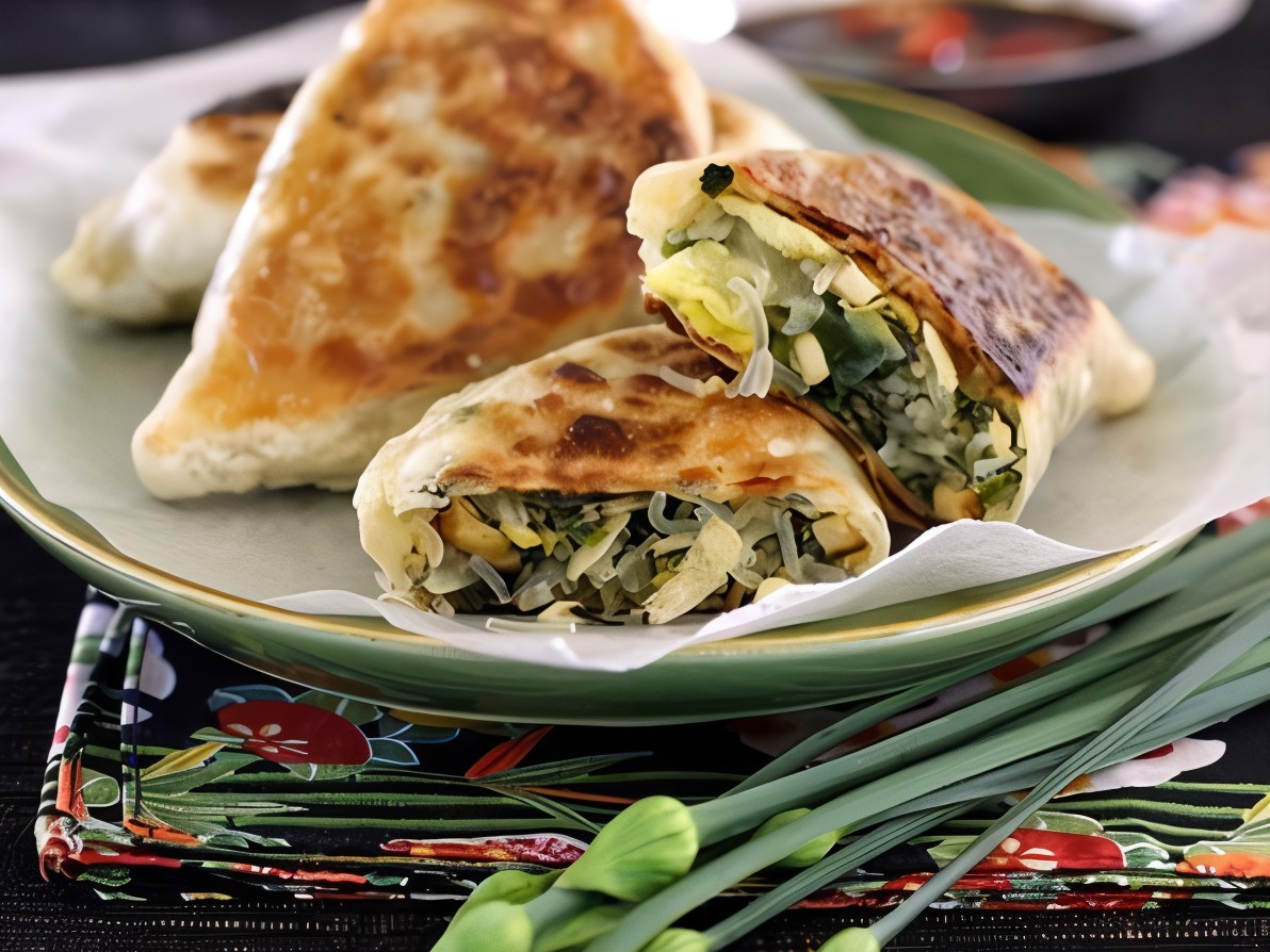 Pizza Roll with Cottage Cheese and Watercress