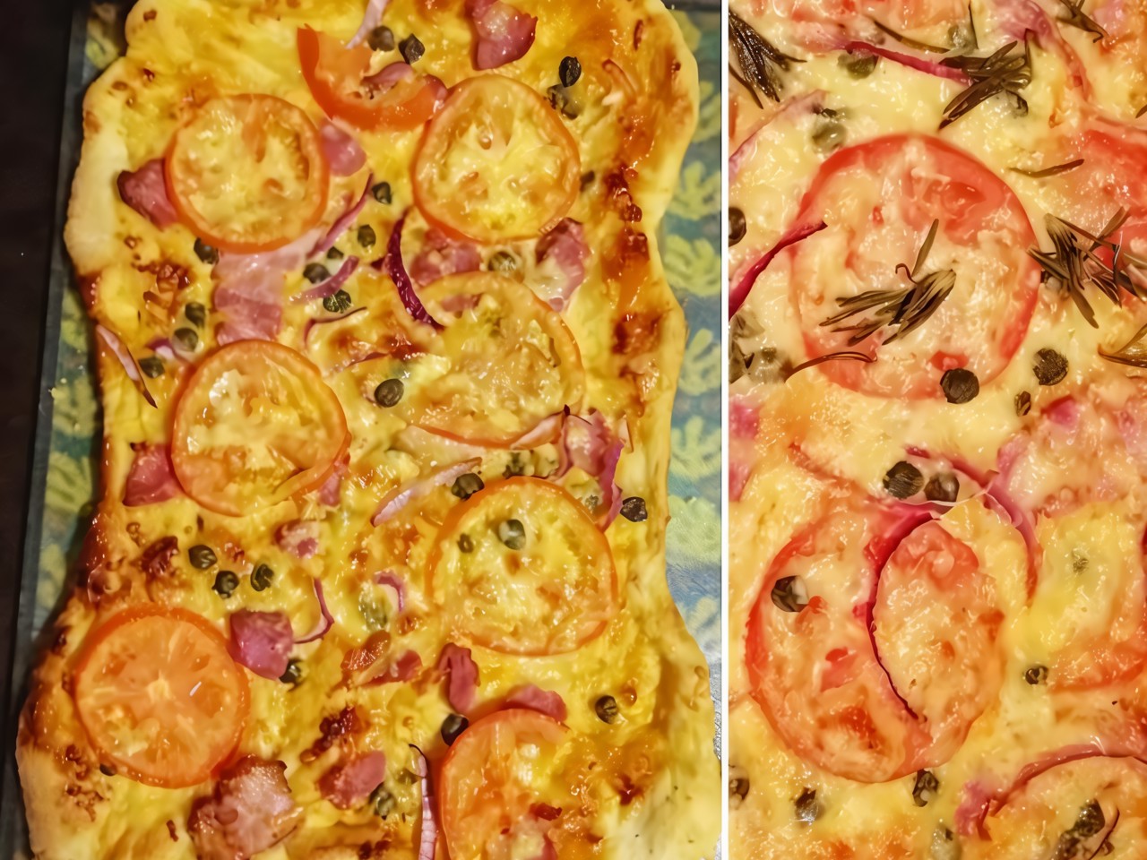 Pizza with Bacon and Capers