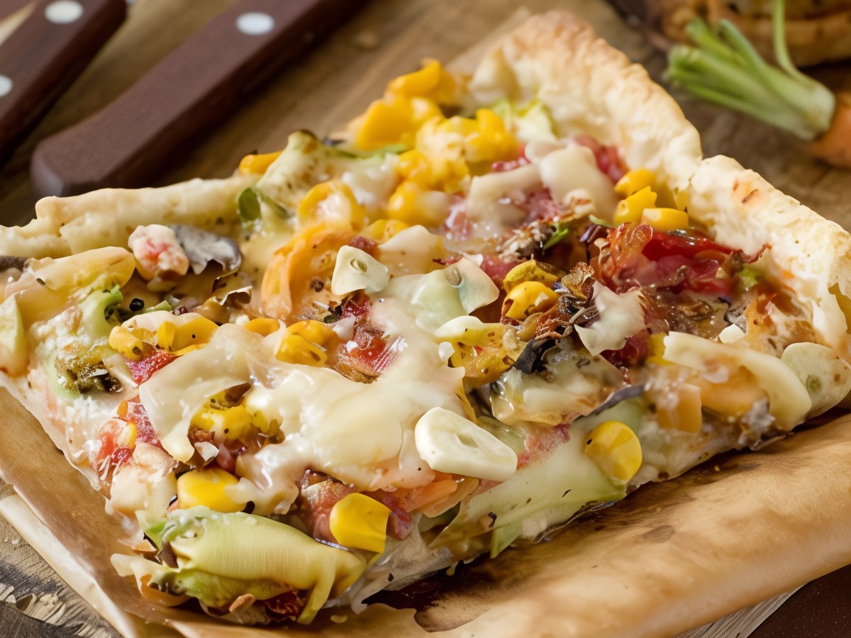 Turkey, Corn, and Bean Pizza