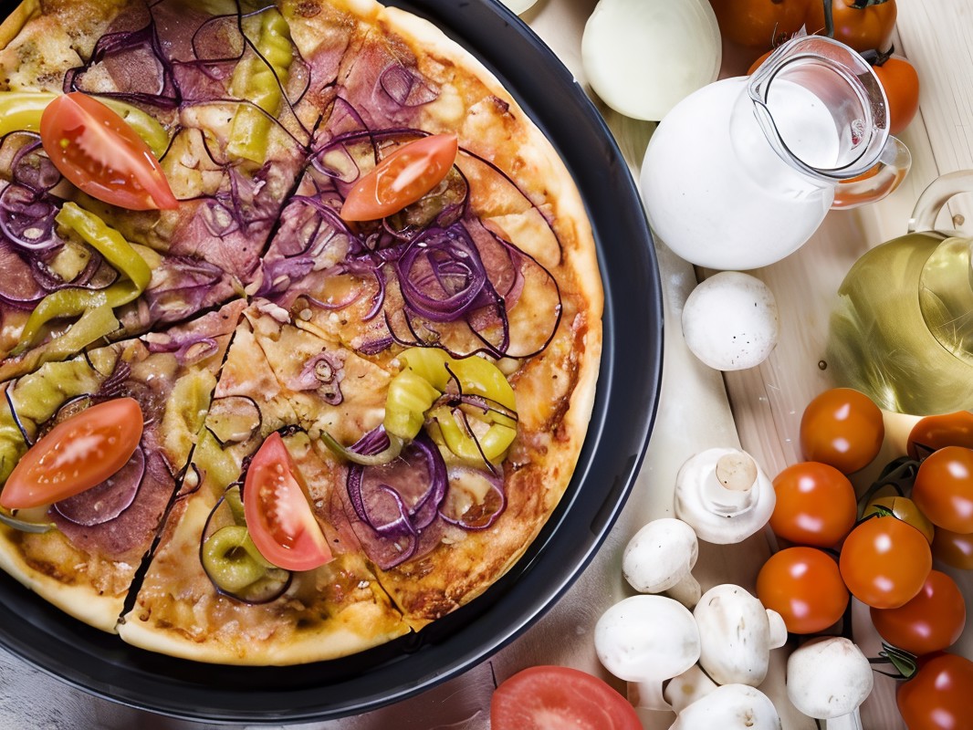 Vegetable Pizza with Pesto Sauce