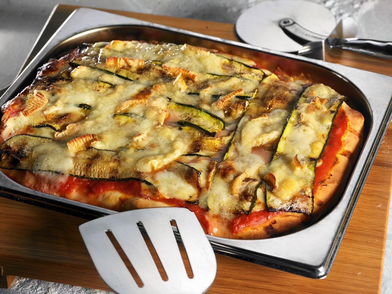Pizza with Taleggio Cheese and Zucchini