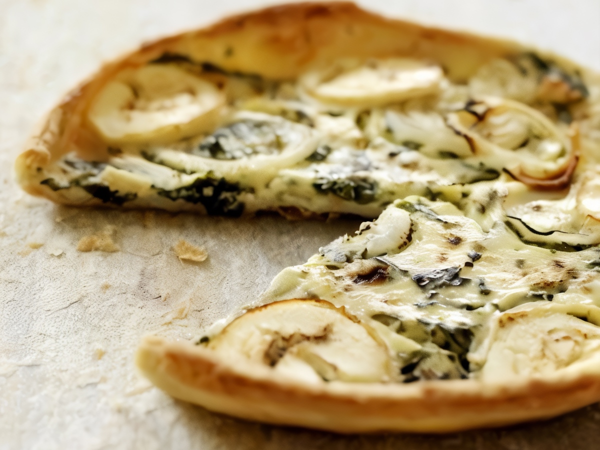 Duck Meat Pizza with Green Onions and Hoisin Sauce