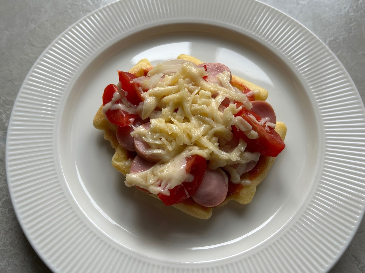 Waffle Iron Pizza