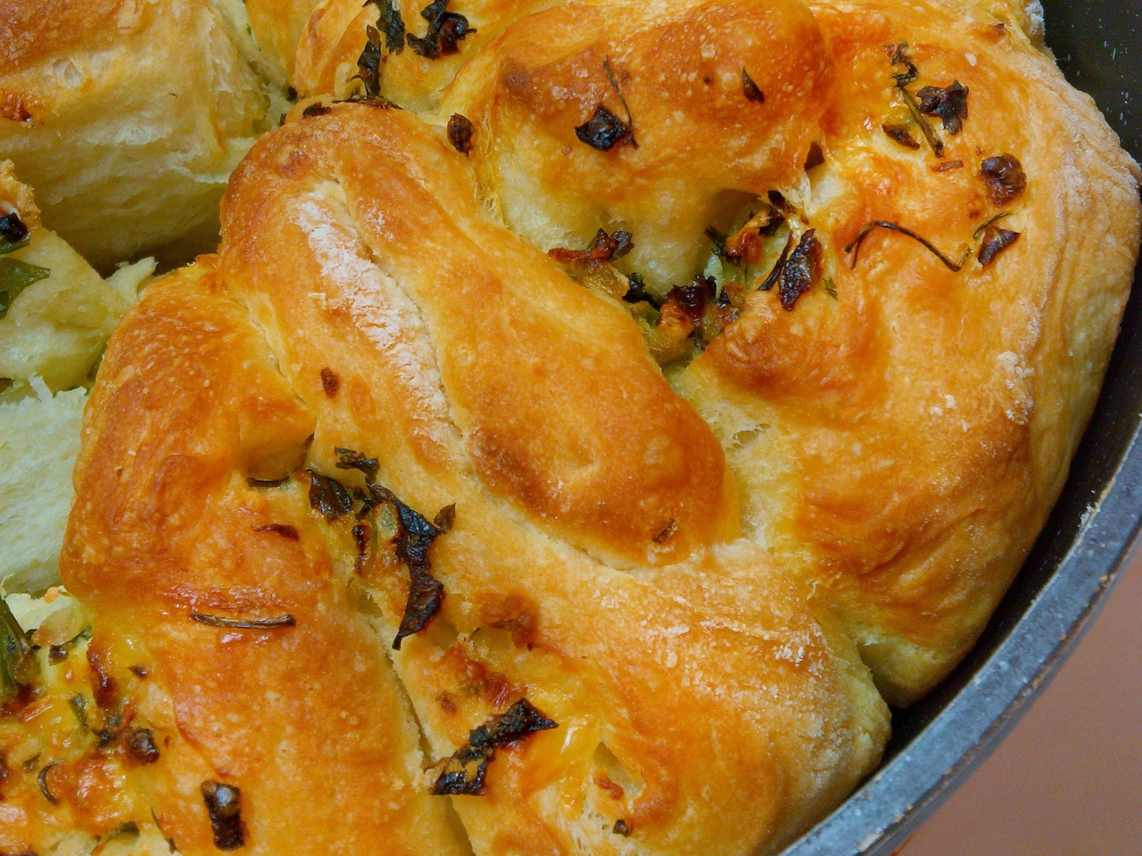Spicy Bread with Garlic, Onion, and Herbs