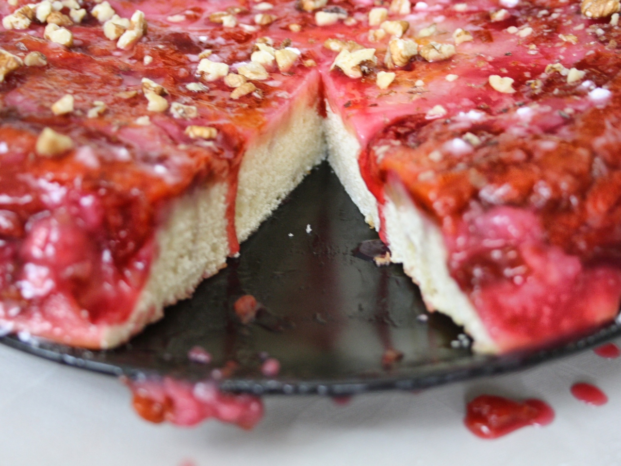 Upside-Down Plum and Walnut Pie