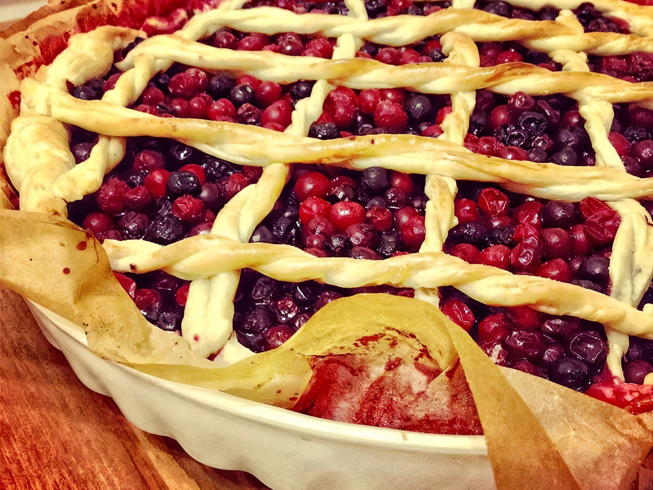 Cranberry and Black Currant Pie