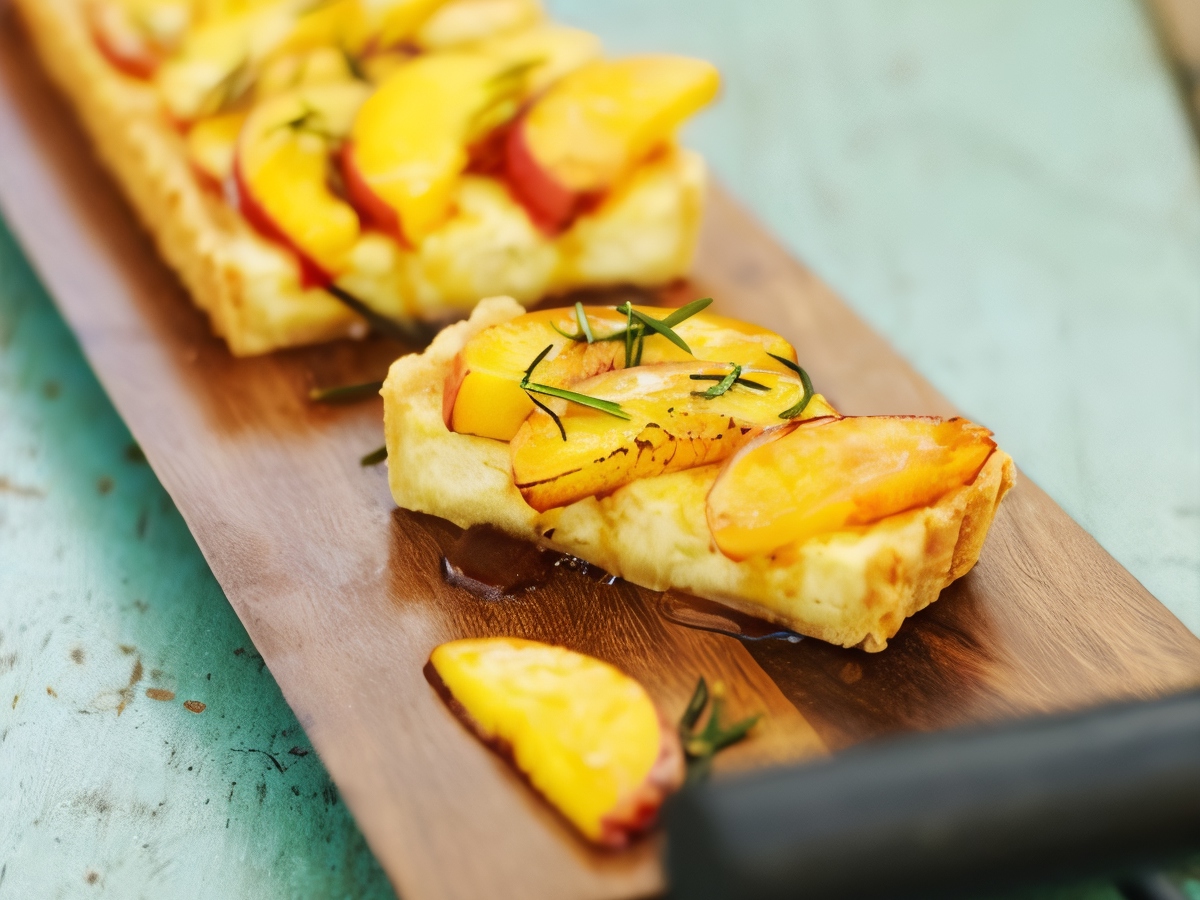 Goat Cheese, Nectarine, and Rosemary Tart