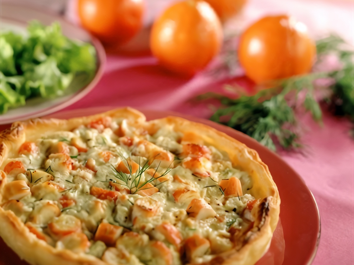 Pie with Imitation Crab and Feta Cheese
