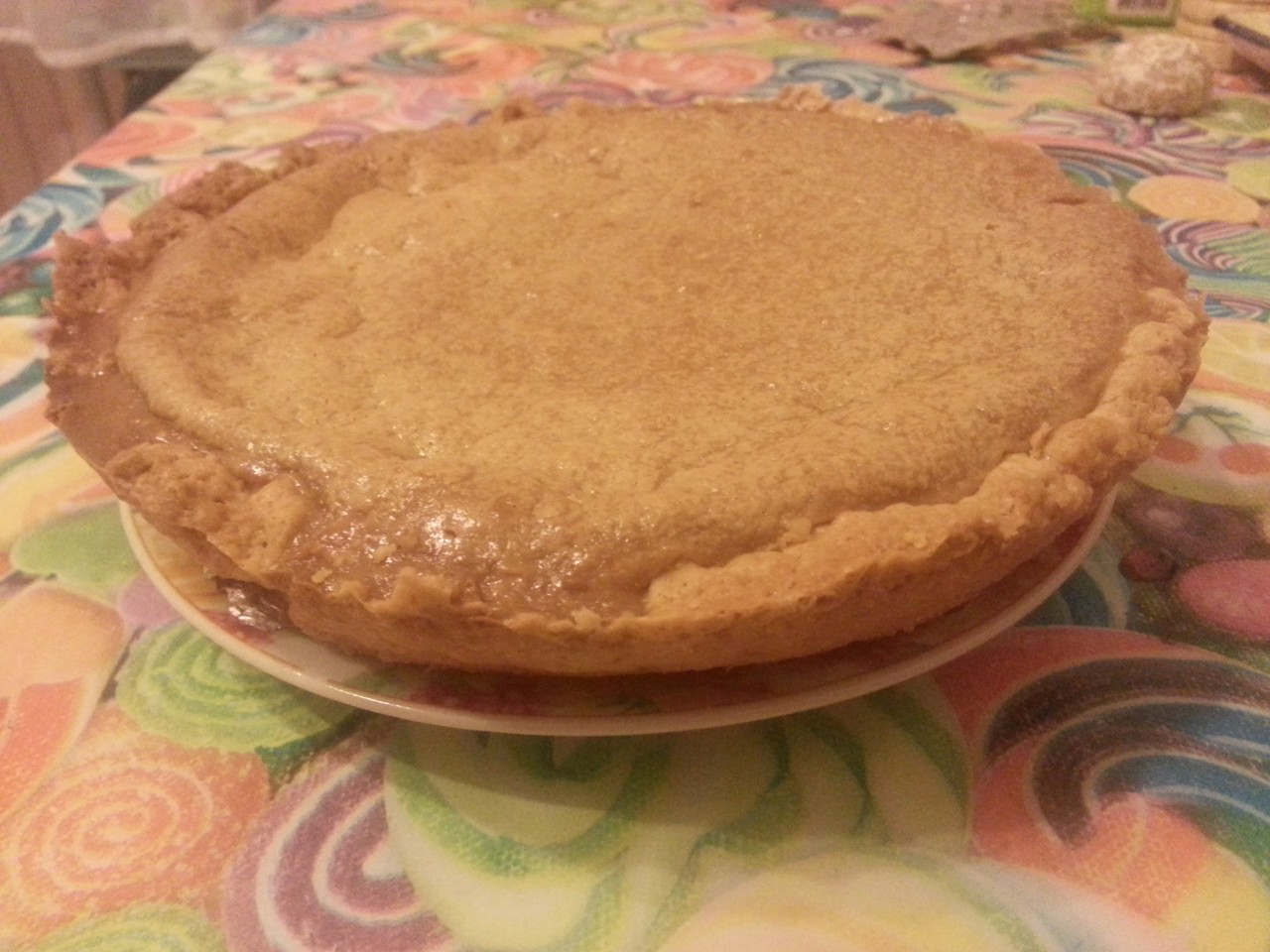 Pie with Boiled Condensed Milk and Cream on Cottage Cheese Dough