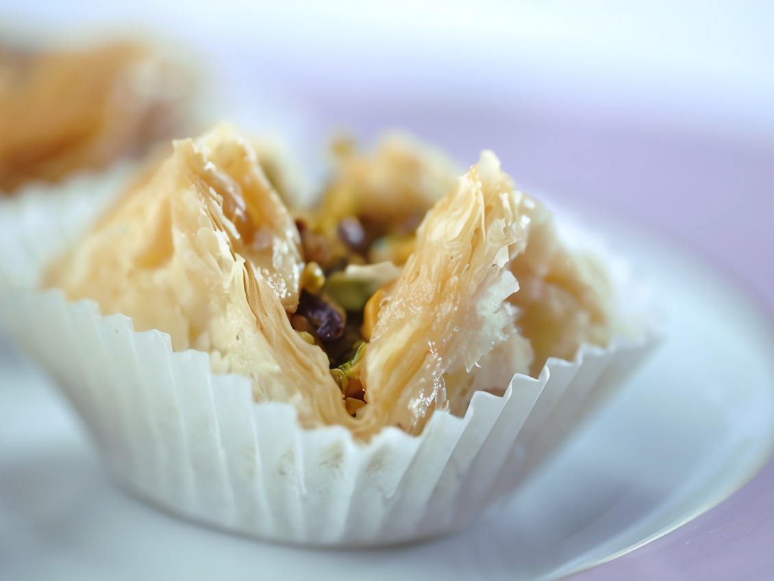 Phyllo Pastries with Eggplant, Pistachios, and Feta Filling