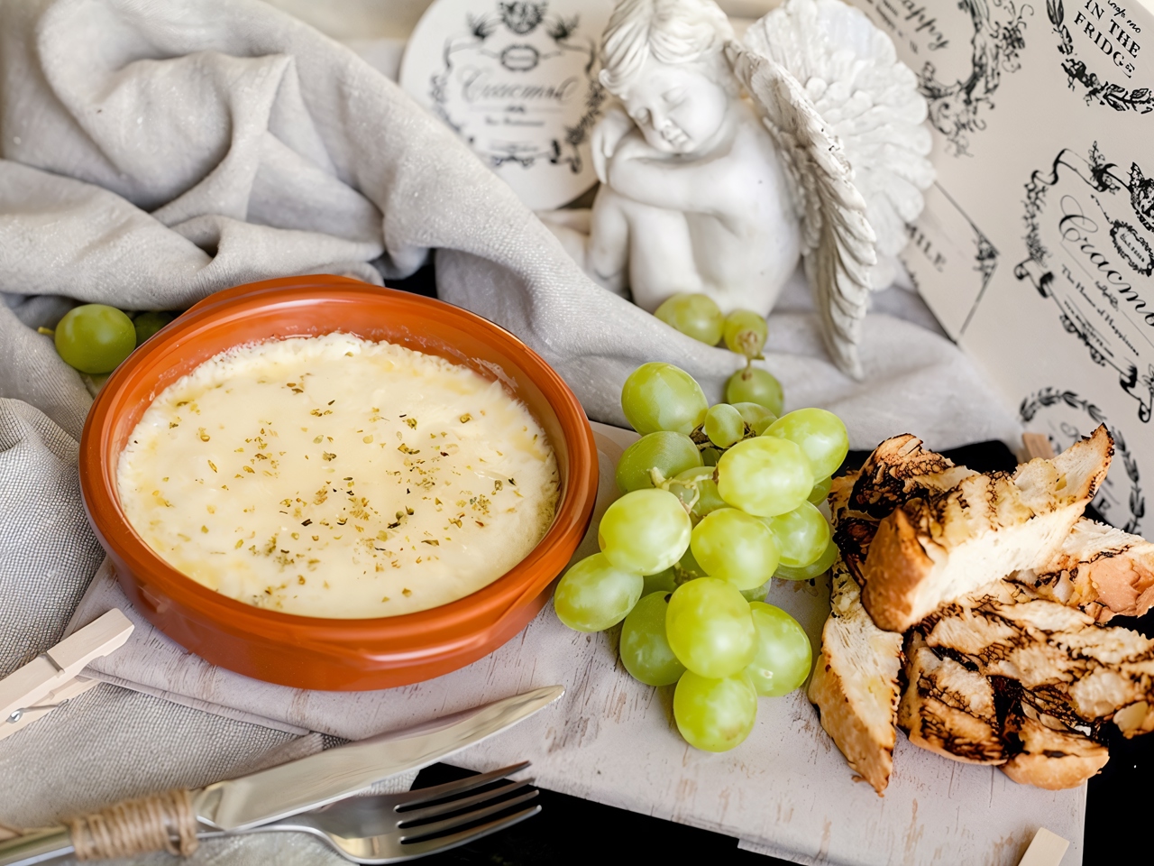 Melted Provolone Cheese with Oregano