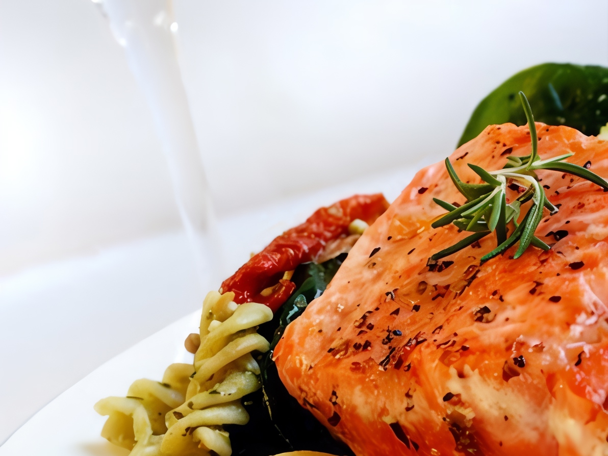 Grilled Smoked Salmon in Red Sauce