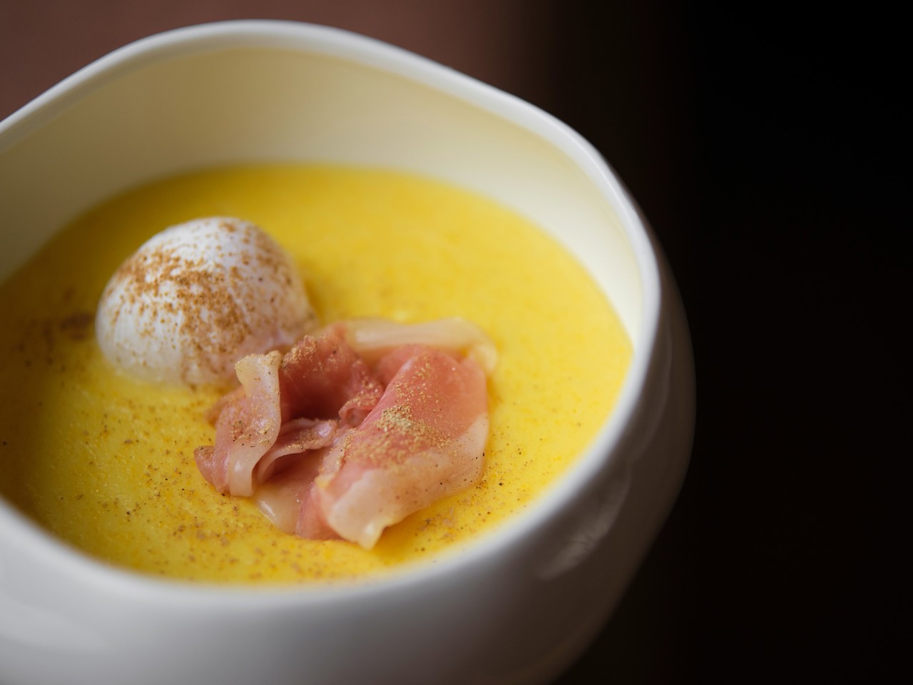 Polenta with Prosciutto and Poached Egg