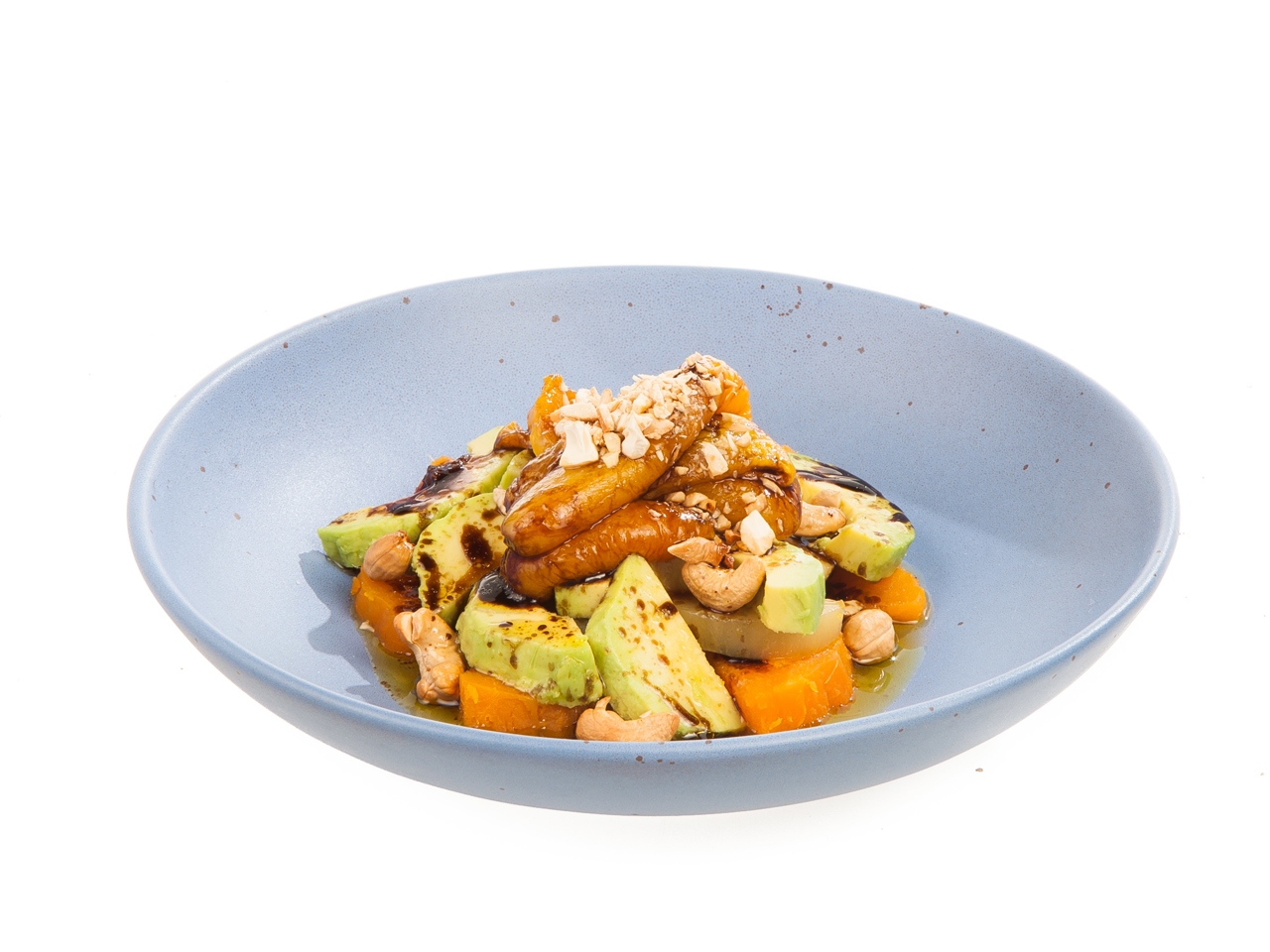 Healthy Salad with Avocado, Sweet Potato, and Bell Pepper