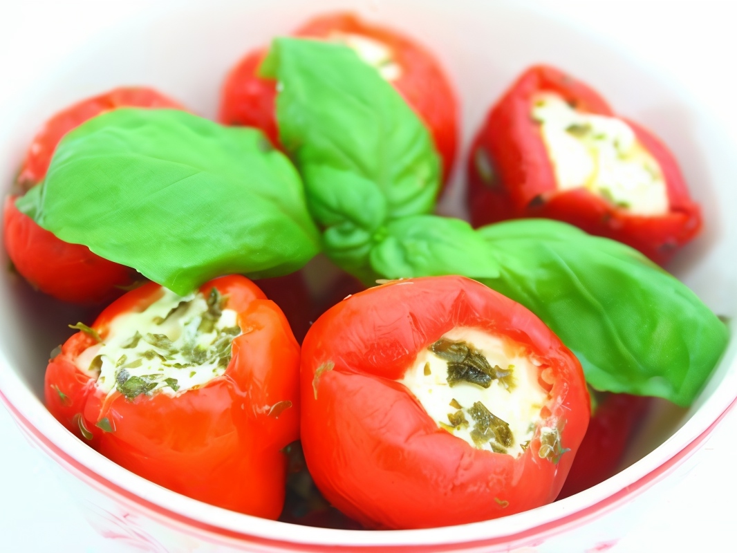 Stuffed Tomatoes with Cottage Cheese and Onion
