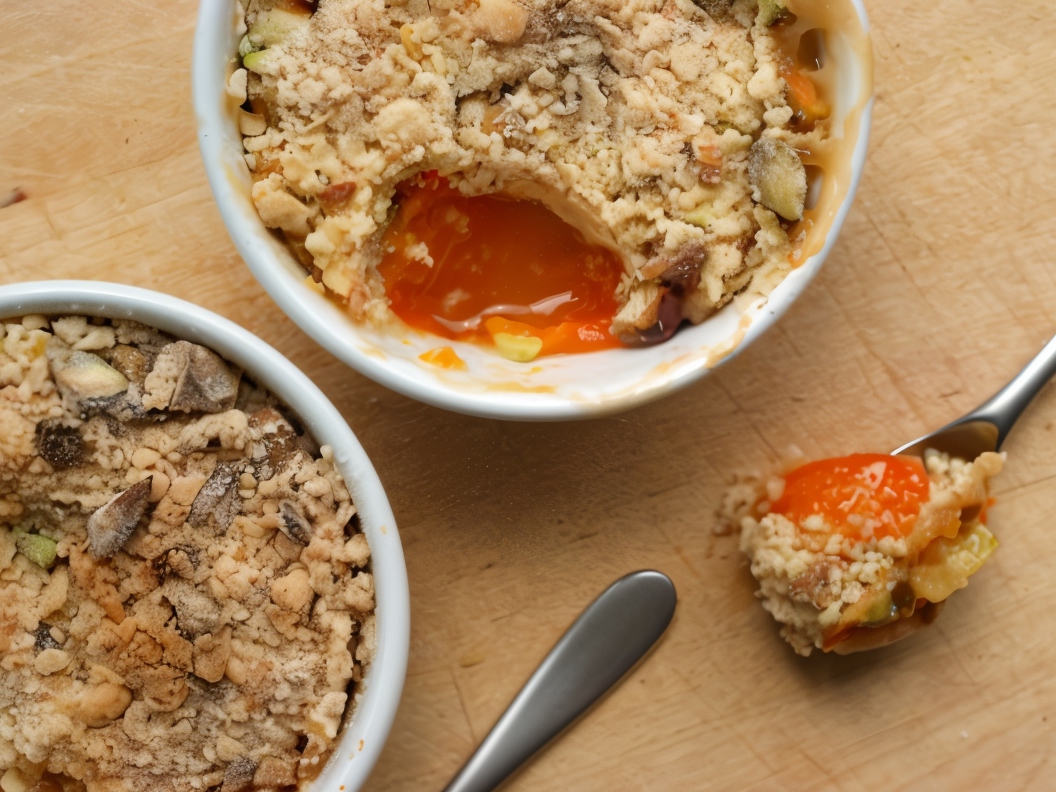 Individual Apricot and Pistachio Crumble