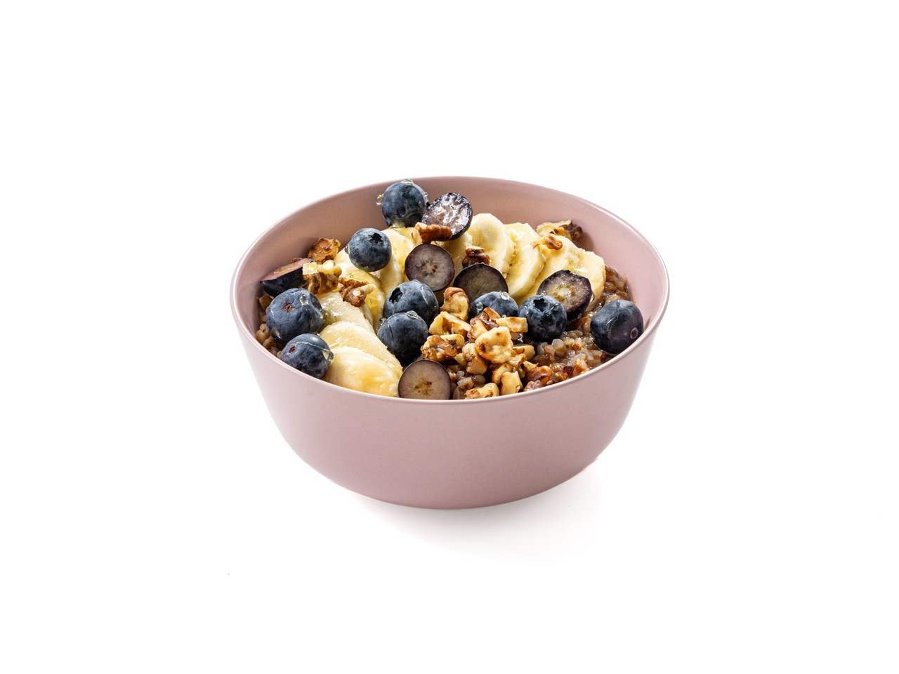 Vegan Buckwheat Porridge with Berries and Bananas