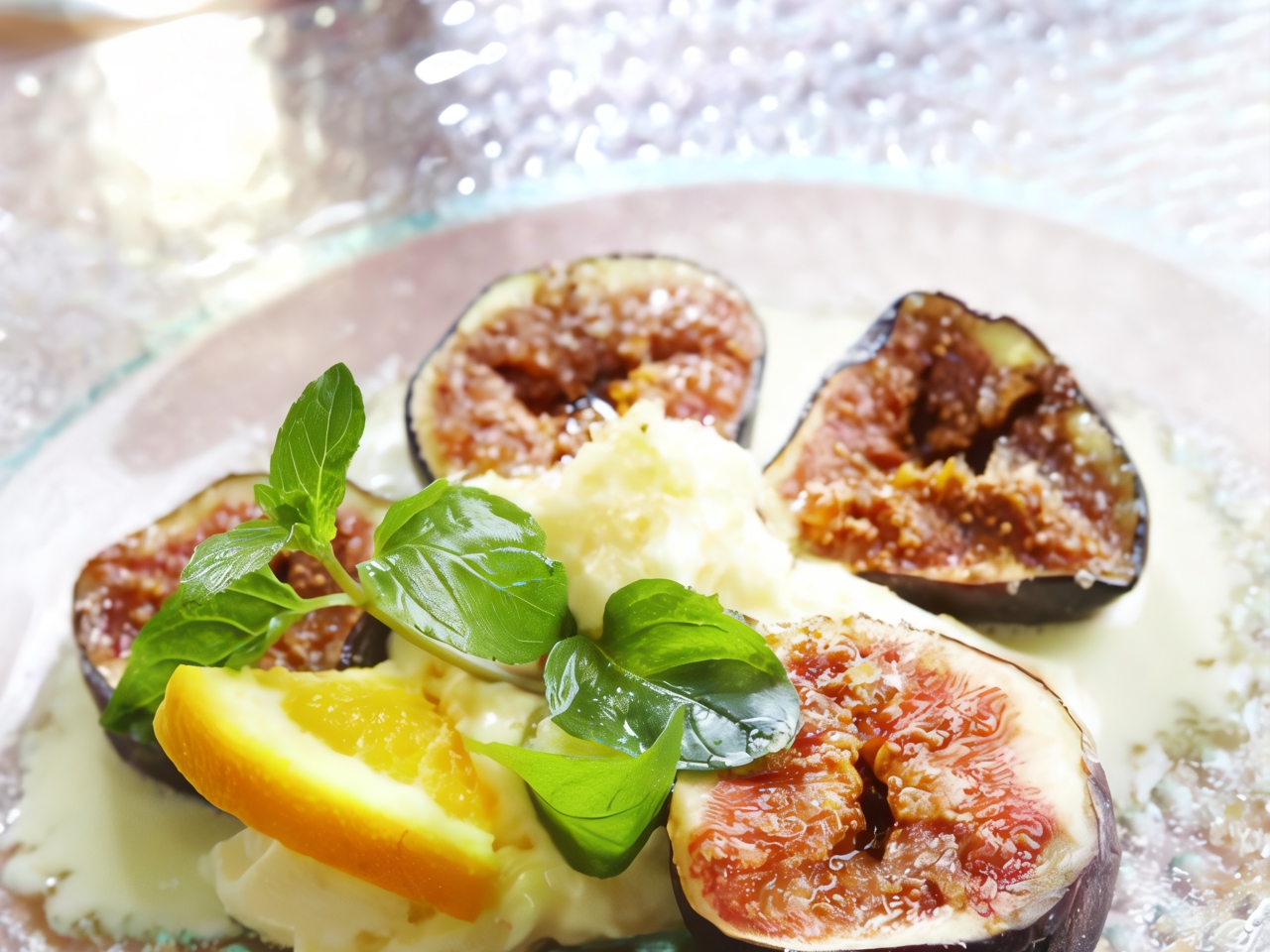 Poached Figs in Red Wine with Vanilla Ice Cream