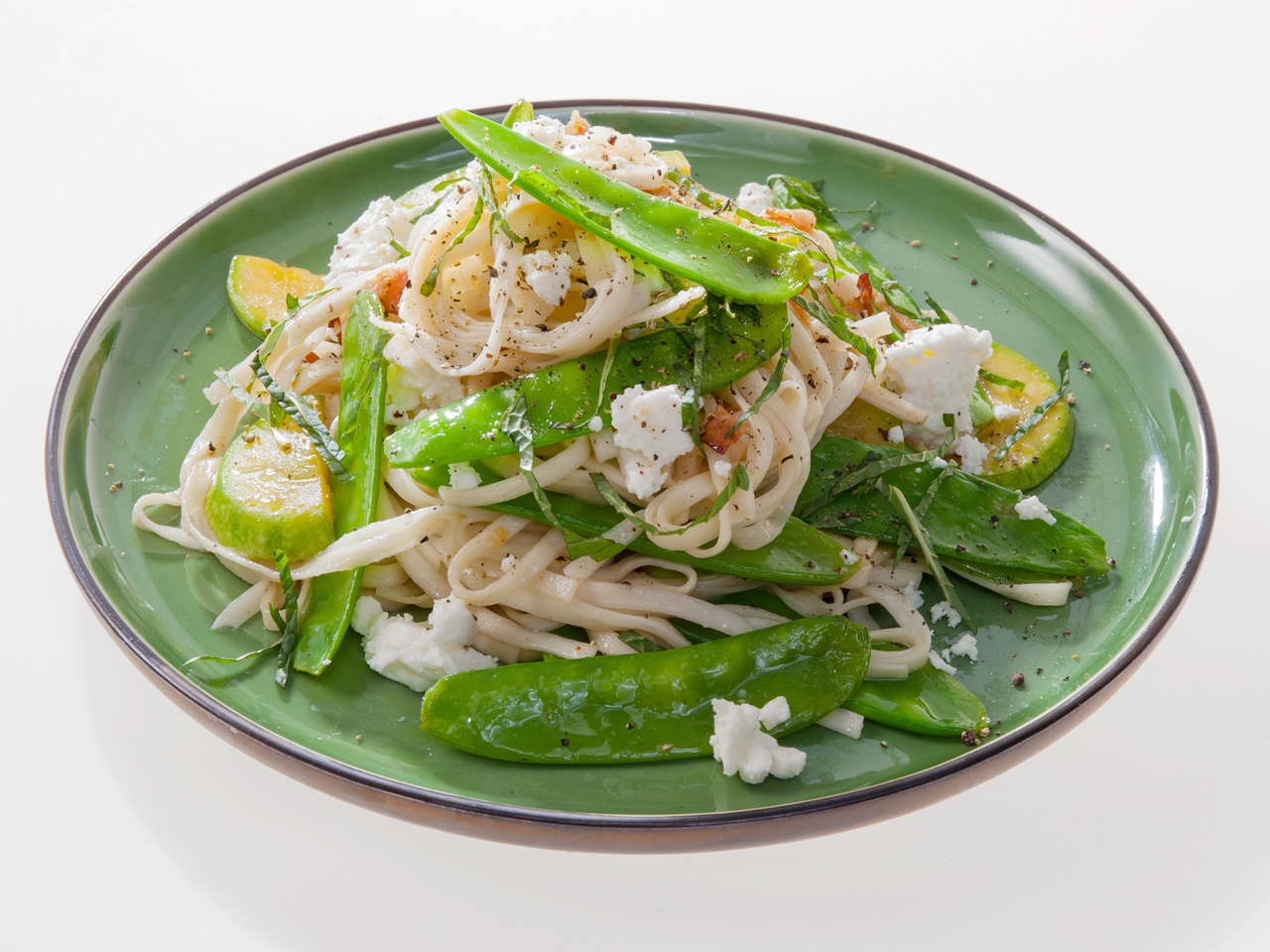 Wheat Noodles with Zucchini and Feta