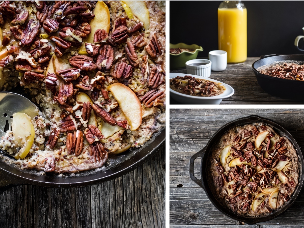 Quinoa Pudding with Pecan, Apple, and Rhubarb
