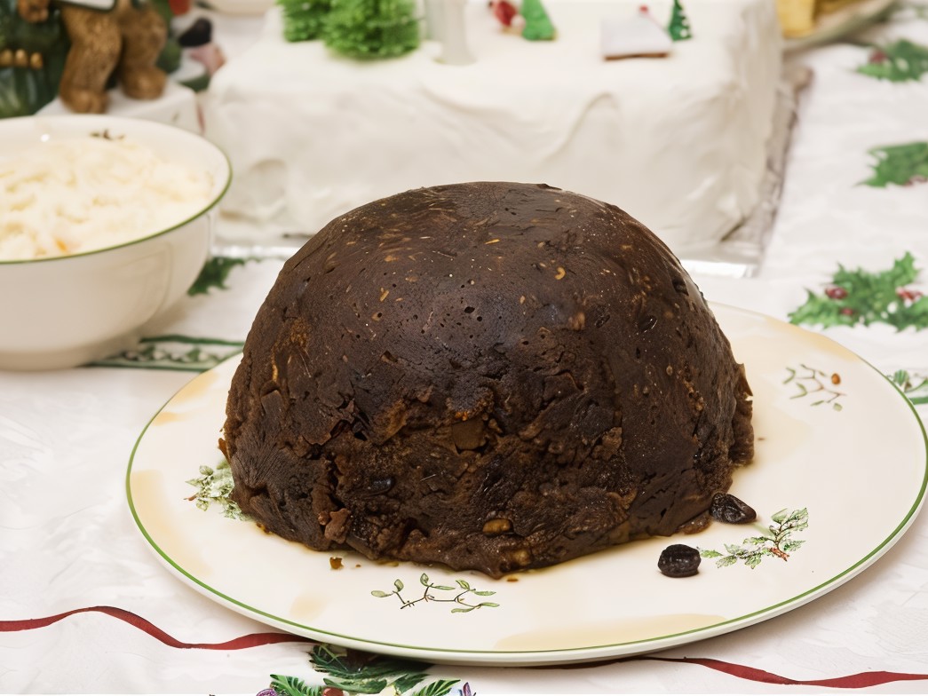 Apple, Raisin, and Candied Fruit Pudding