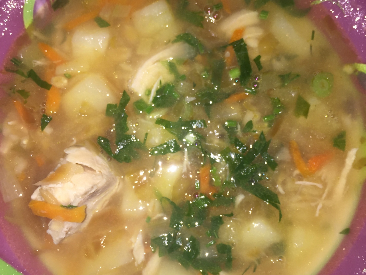 Rustic Cucumber Soup with Chicken