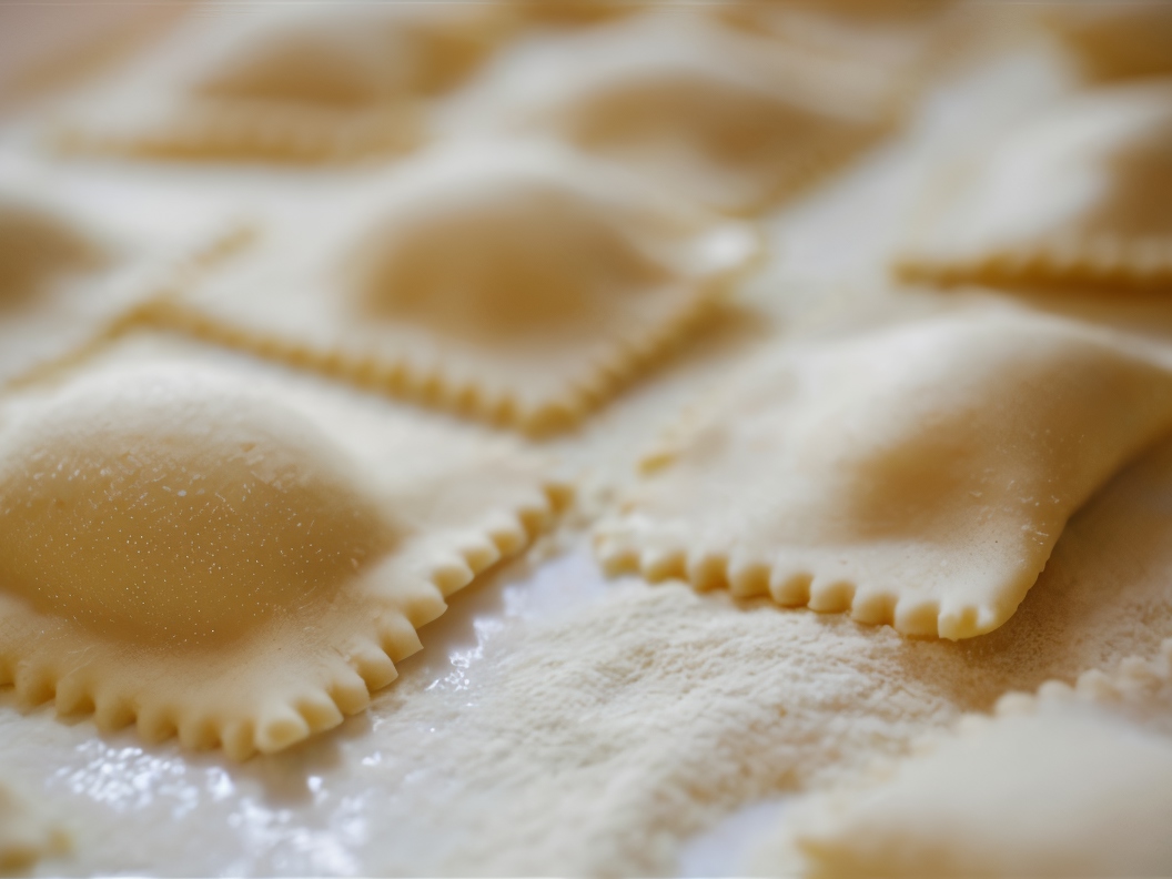 Ravioli with Porcini Mushrooms in Onion Sauce