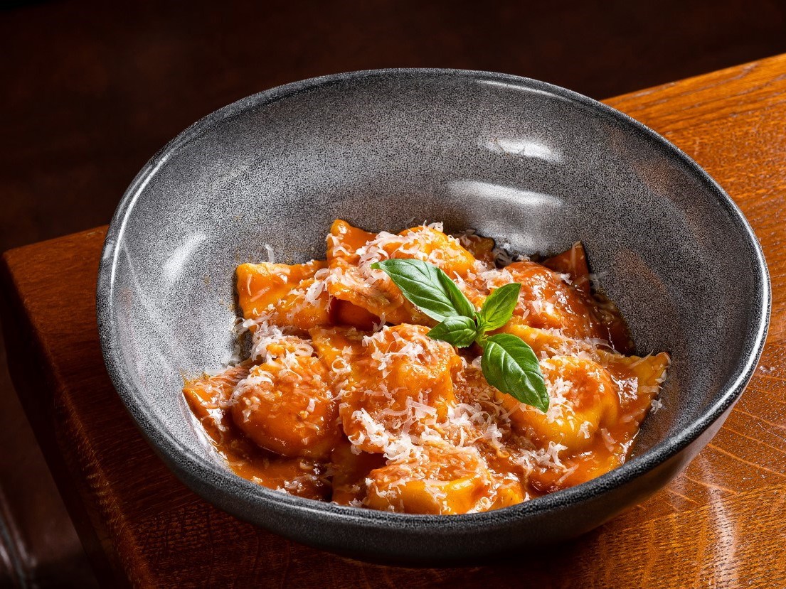 Ravioli with Shrimp in Bisque Sauce