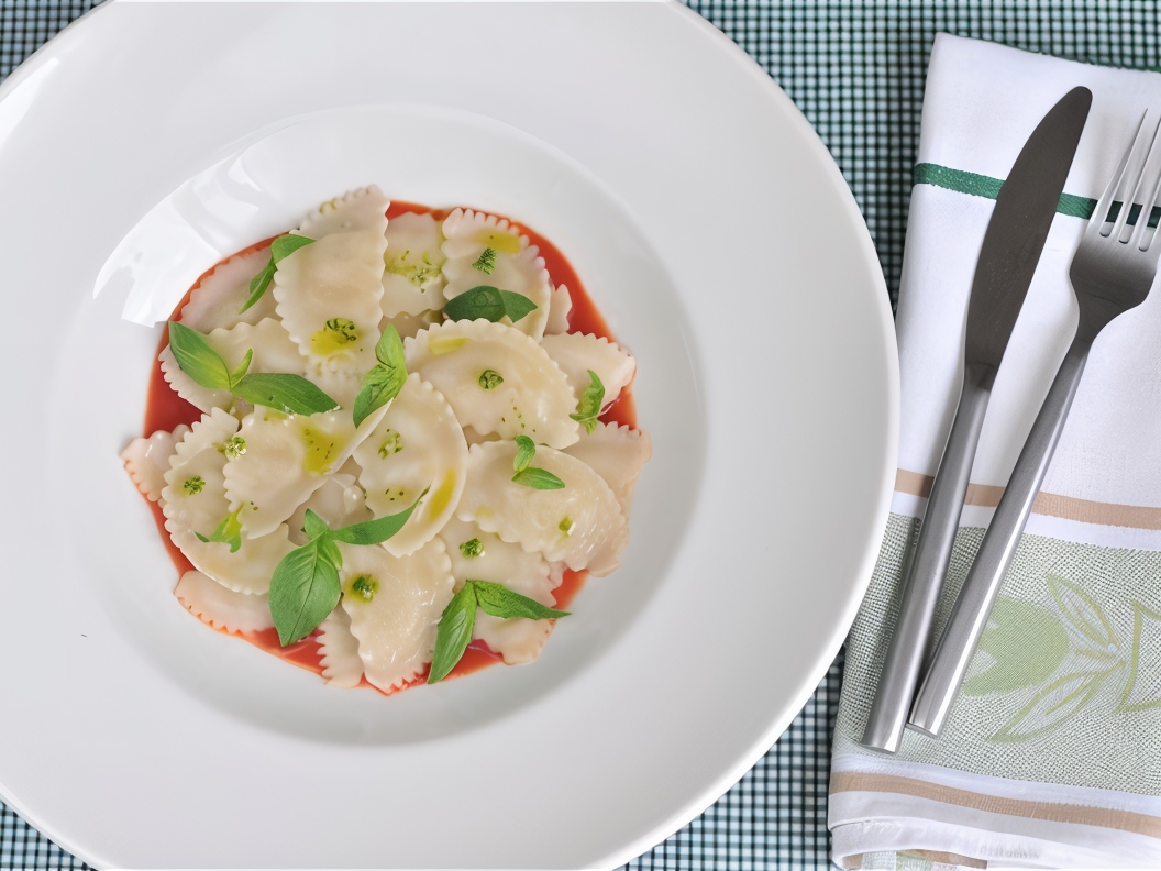 Ravioli with Scamorza Cheese and Fresh Basil