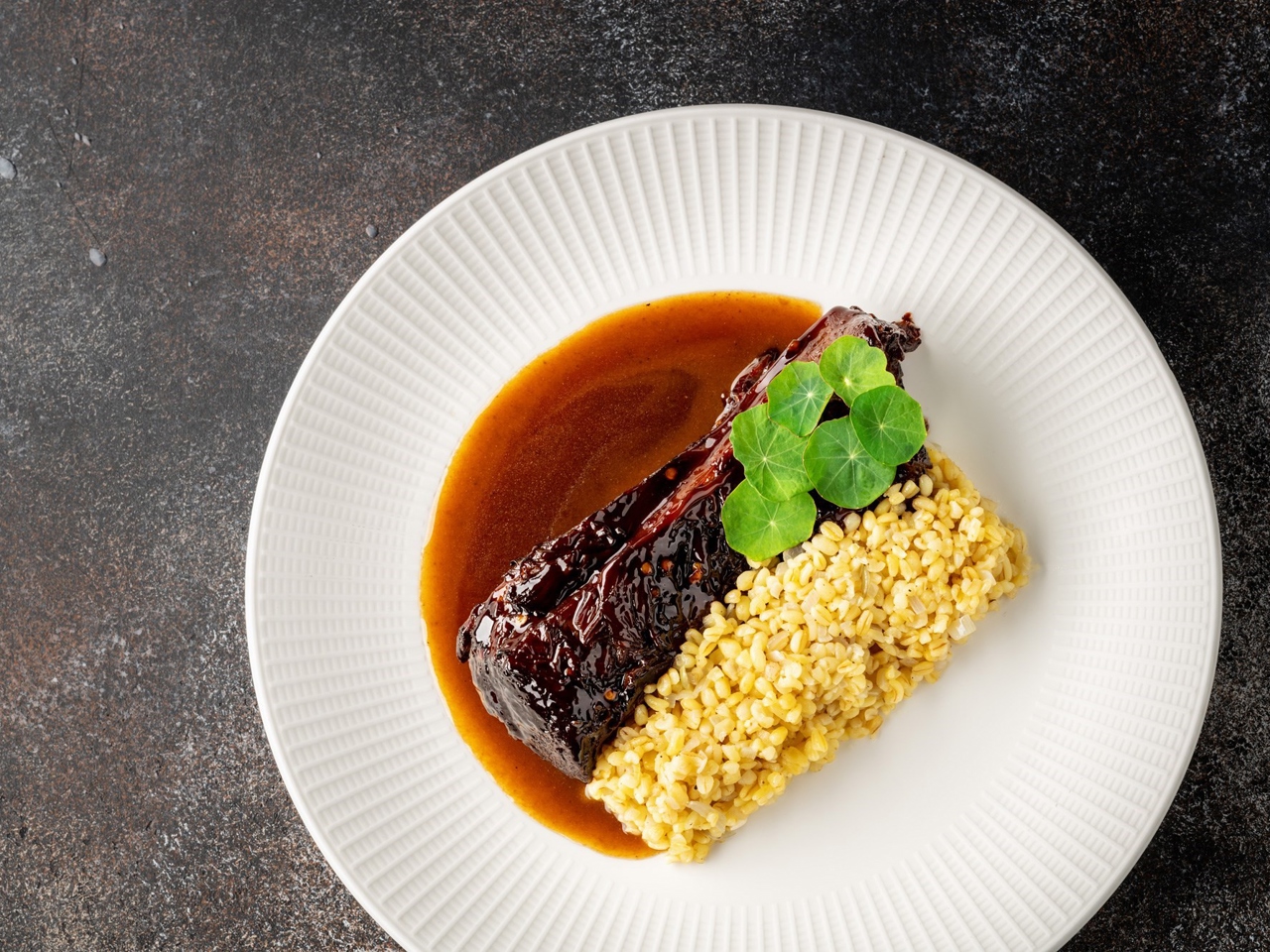 Kalbi Ribs with Bulgur