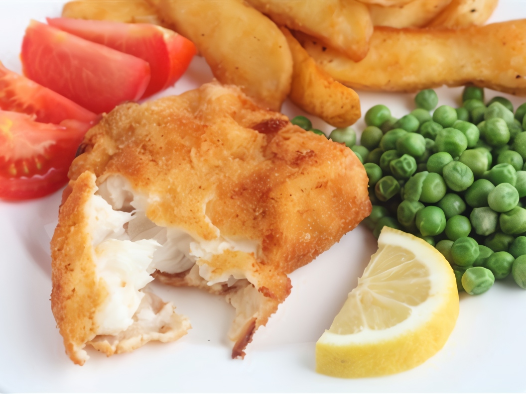 Fish in Beer Batter with Crispy Chips
