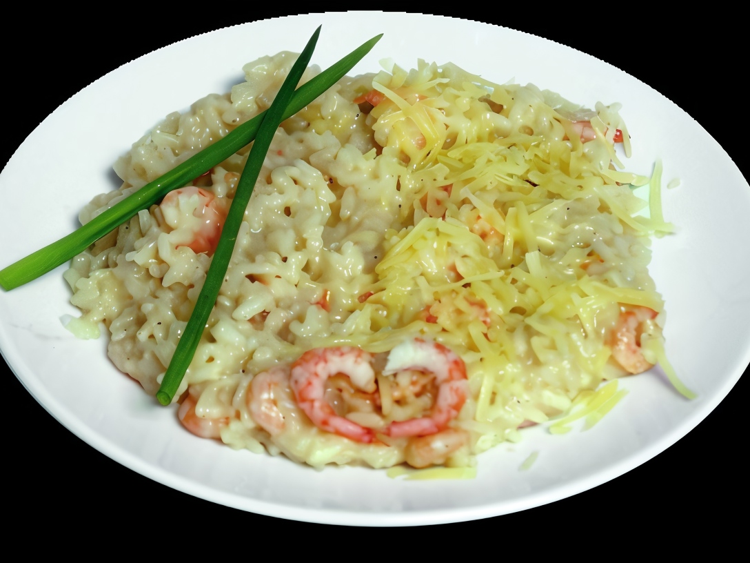 Risotto with Champagne and Tiger Shrimp