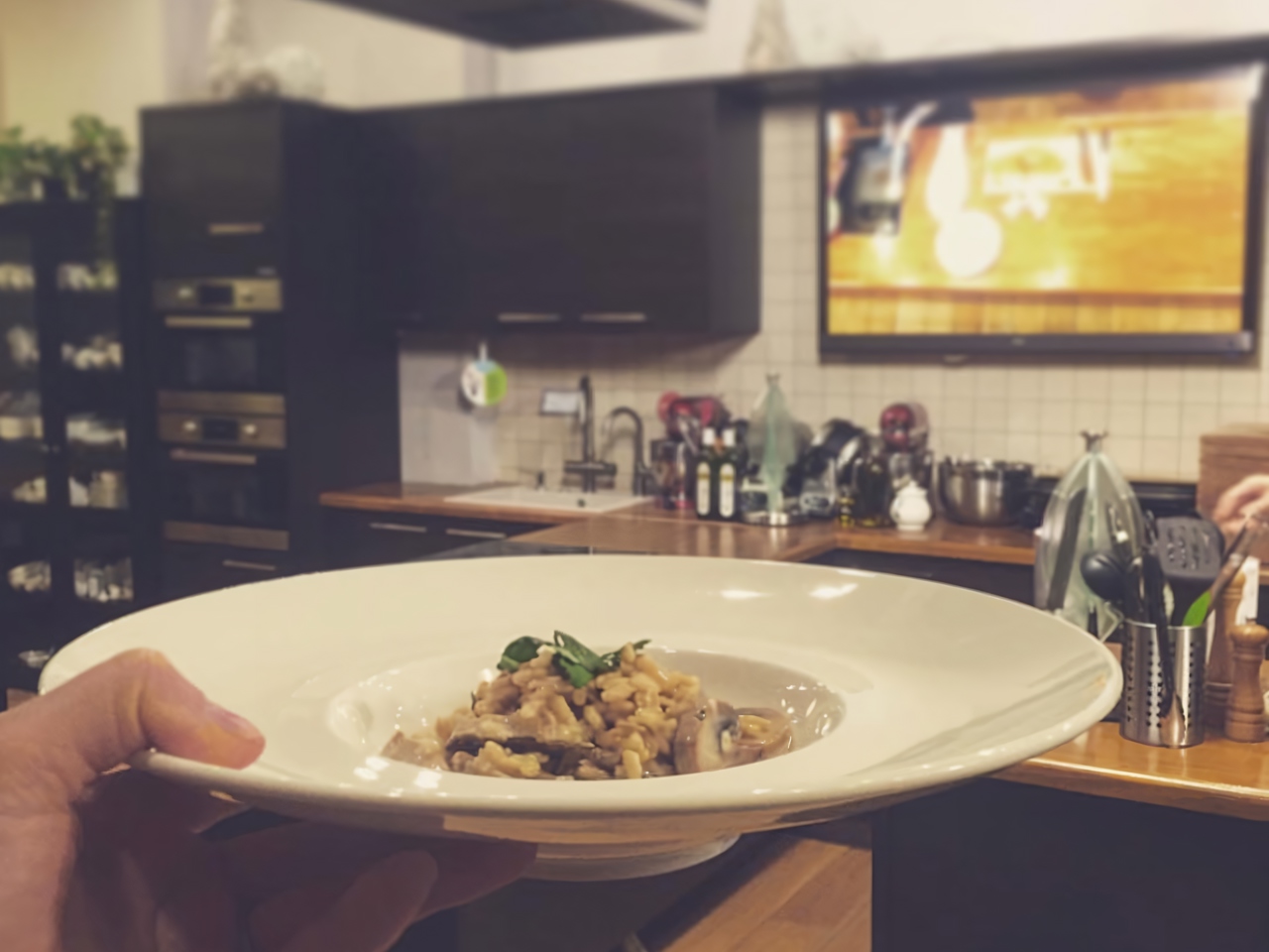 Mushroom Risotto with Porcini Broth