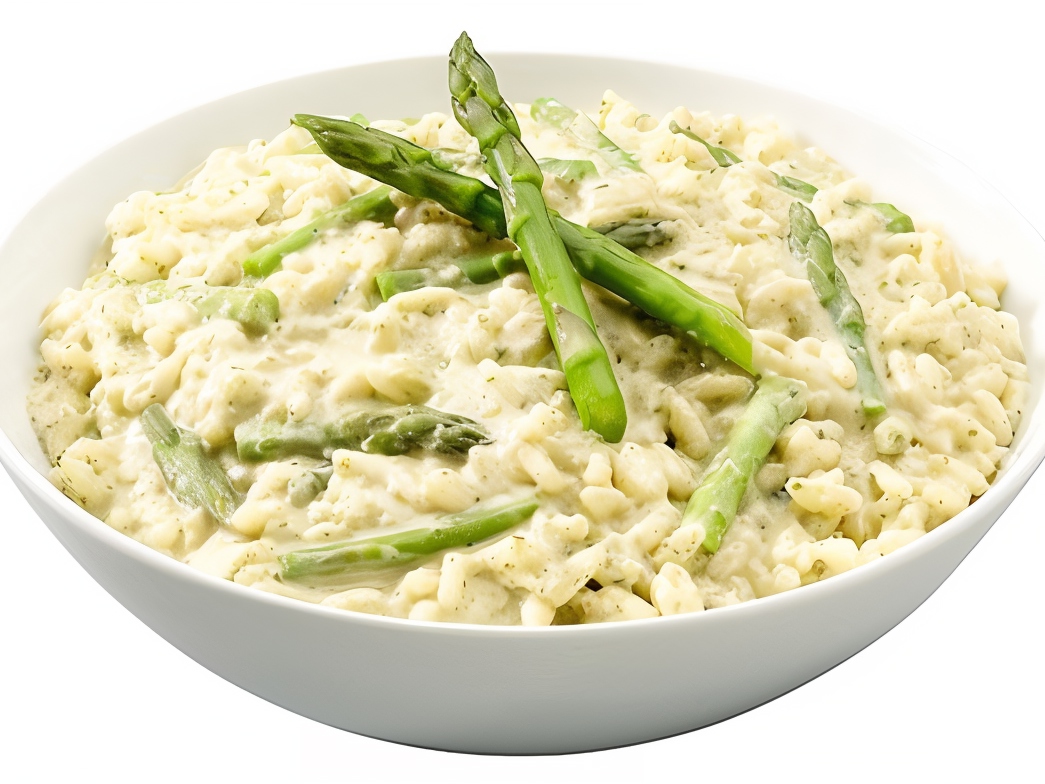 Risotto with Green Peas, Asparagus, and Saffron