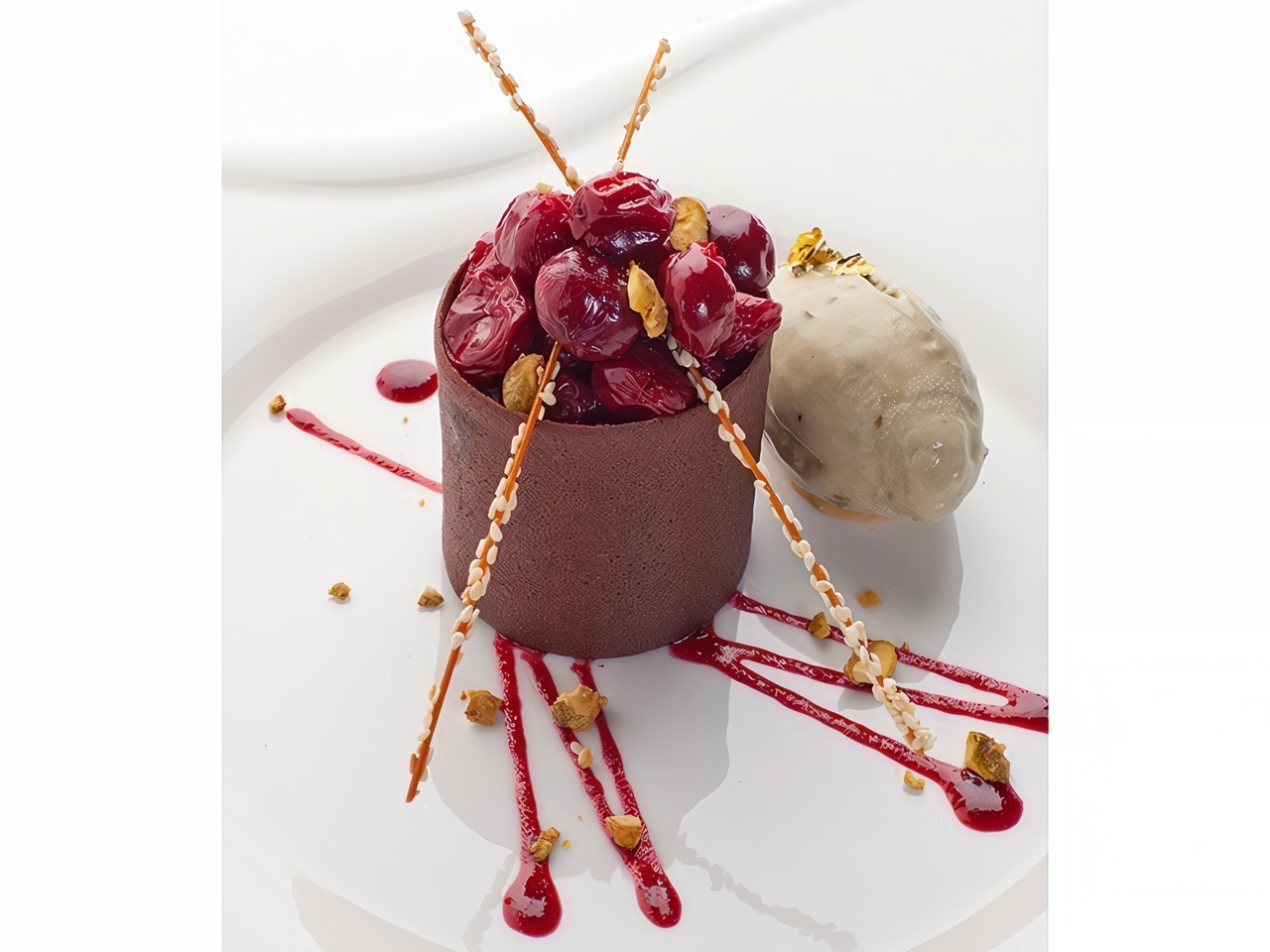 Chocolate Cigar Dough Roll with Chocolate and Pistachio Cream