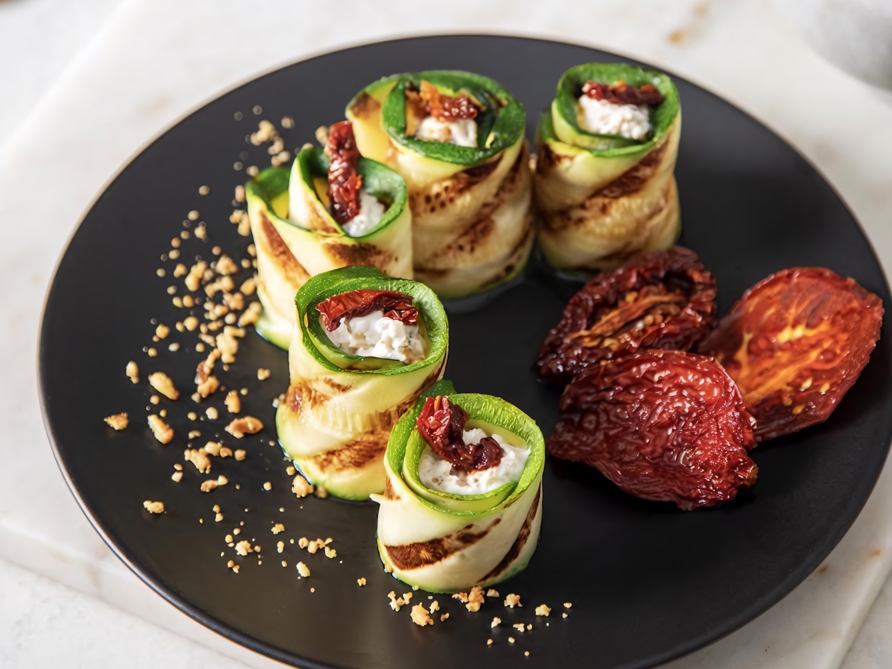 Zucchini Rolls with Ricotta and Pine Nuts