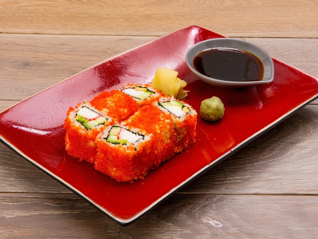 California Rolls with Tobiko