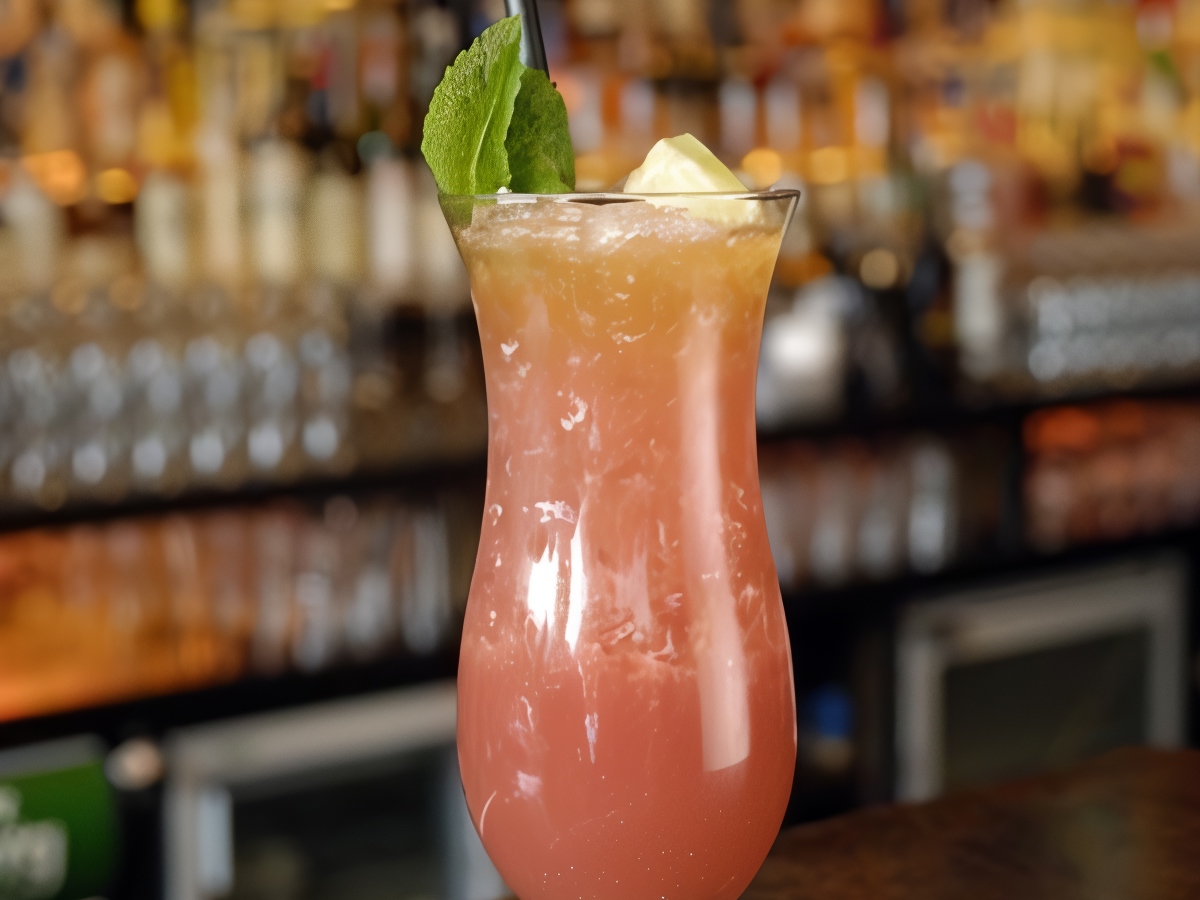 Pink Punch with Raspberries and Peaches