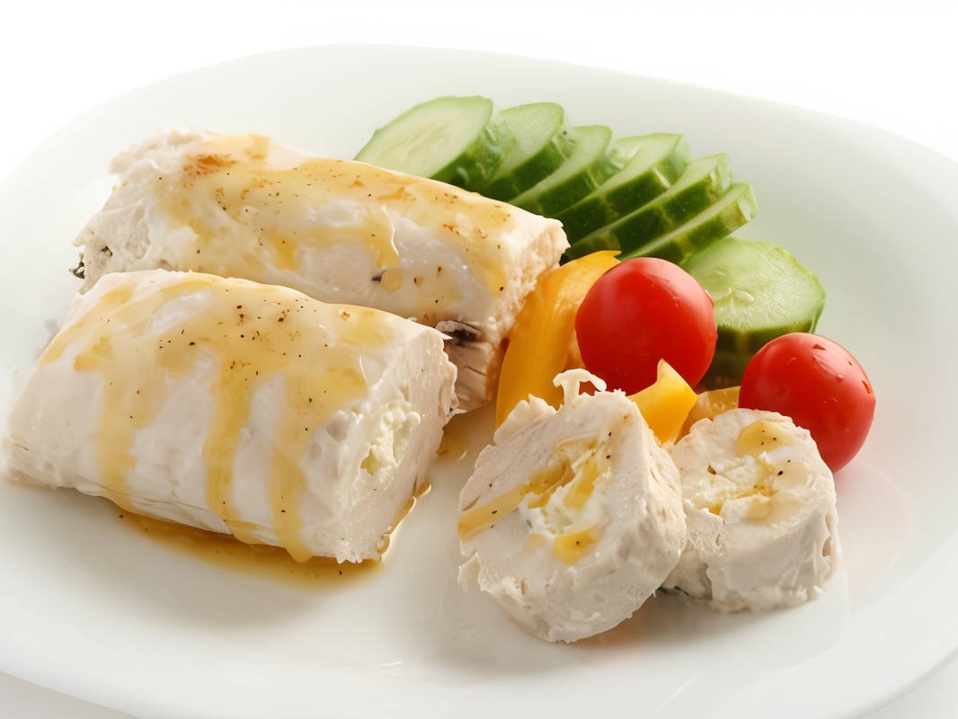 Turkey Roll with Cottage Cheese and Peppers
